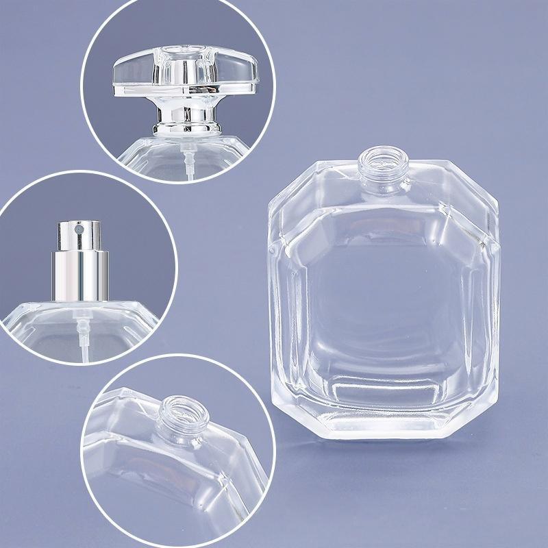 Botol Semprot Parfum Transparan Square Premium (50ml100ml) - Solusi Refill Haruman Profesional (3)