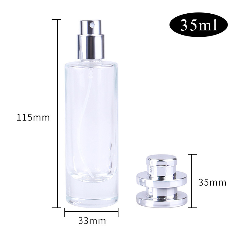 35 ملی لٹر سلنڈر پرفیوم بوتل ہائی-کلیرٹی گلاس · گولڈ سلور ڈھکن · موٹی بنیاد - ہر پرتعیش خوشبو کے لیے خوبصورت برتن (2)