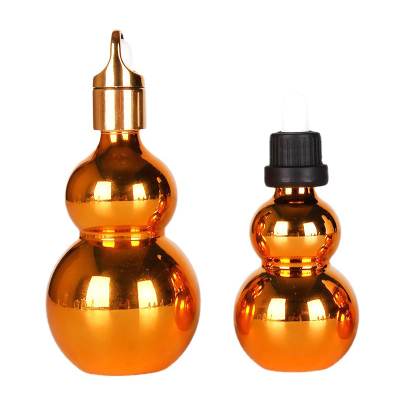 Lüks Qızılla örtülmüş efir yağı şüşəsi — Premium Dəriyə Qulluq üçün Eleqant və Funksional Şüşə Damcılıq Butulka (3)