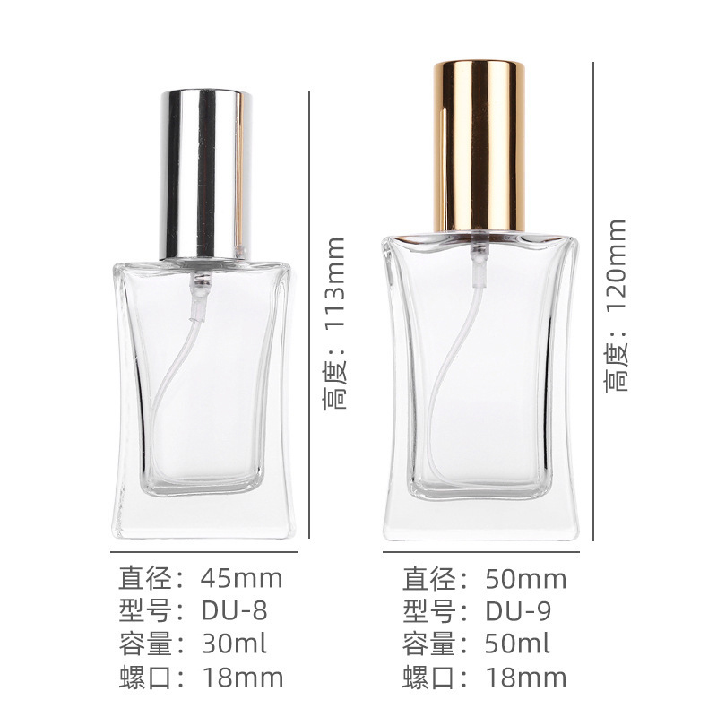 Slim Square Press Semprot ParfumBotol Isi Ulang Kosmétik - 30ml & 50ml (2)