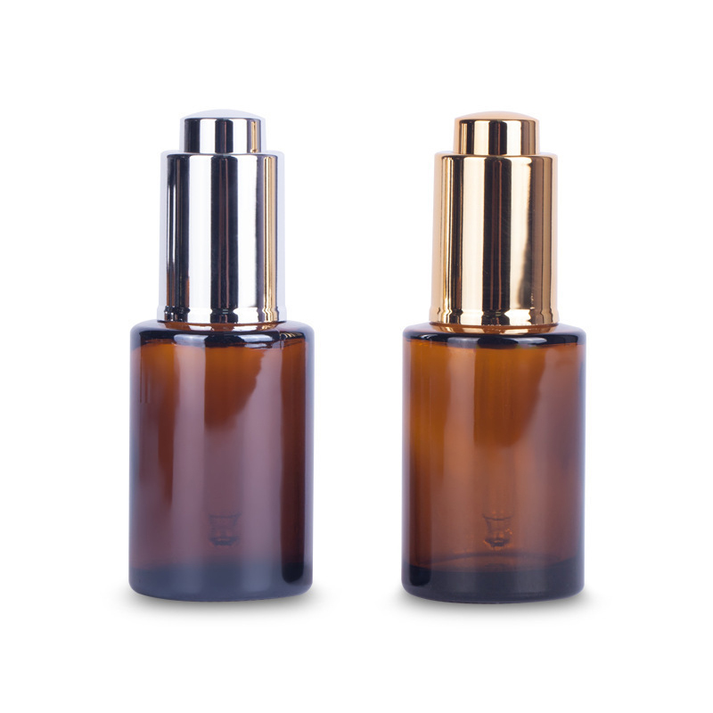 Flat-Shoulder Brown Press Dropper Bottle (30ml) (2)