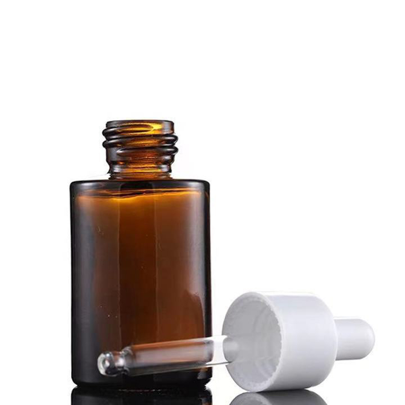 Flat-Shoulder Brown Press Dropper Bottle (30ml) (3)